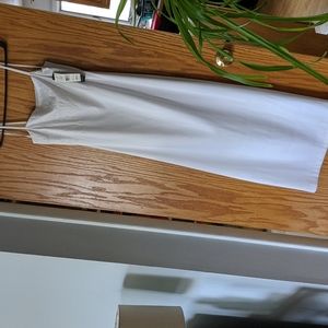 White spaghetti strap full length dress